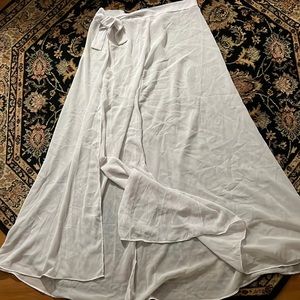 Sheer bathing suit skirt cover up. One size. White.
